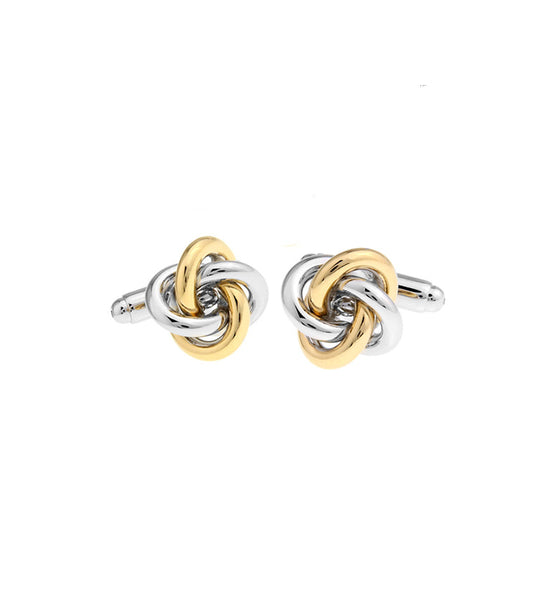 Silver and Gold Knot Cufflinks - By MyMerchant