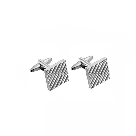Silver Textured Square Cufflinks - By MyMerchant