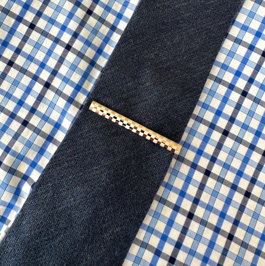 Silver Chequered - Tie Clip By MyMerchant