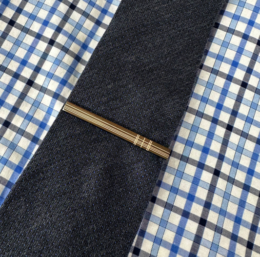 Lyall Bay Patterned Tie Clip - Gold - By MyMerchant