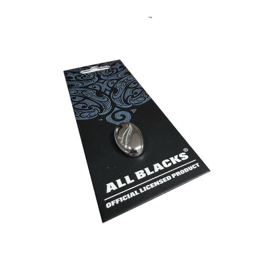 Official All Blacks Silver Rugby Ball Ferns